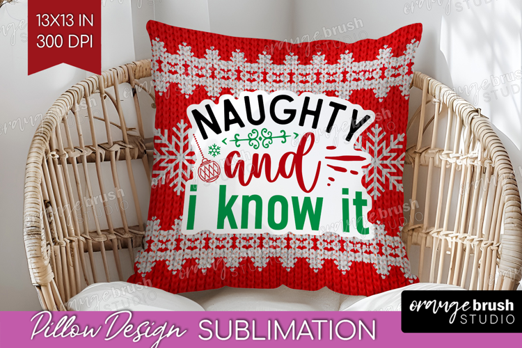 Funny Christmas Quote Pillow Sublimation - Knitted Xmas PNG