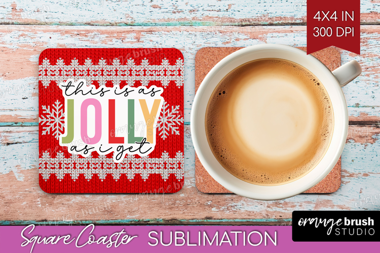 Funny Christmas Quote Square Coaster - Knitted Xmas Coaster