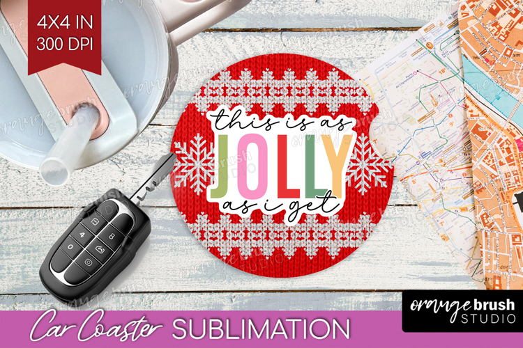 Funny Christmas Quote Car Coaster - Knitted Xmas Coaster PNG