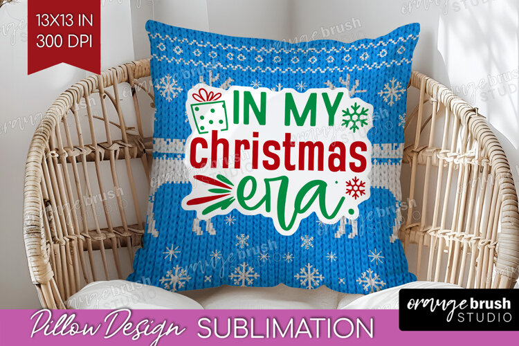 Funny Christmas Quote Pillow Sublimation - Knitted Xmas PNG example image 1