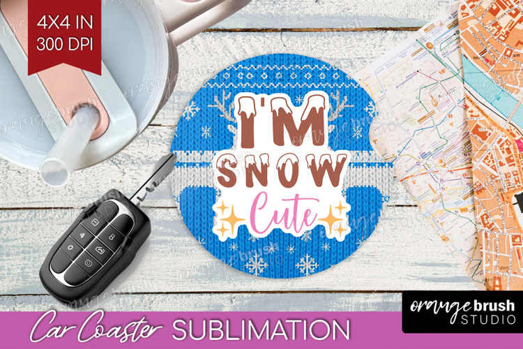 Funny Christmas Quote Car Coaster - Knitted Xmas Coaster PNG