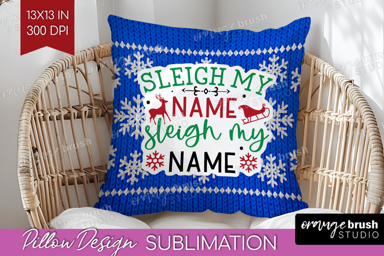 Funny Christmas Quote Pillow Sublimation - Knitted Xmas PNG