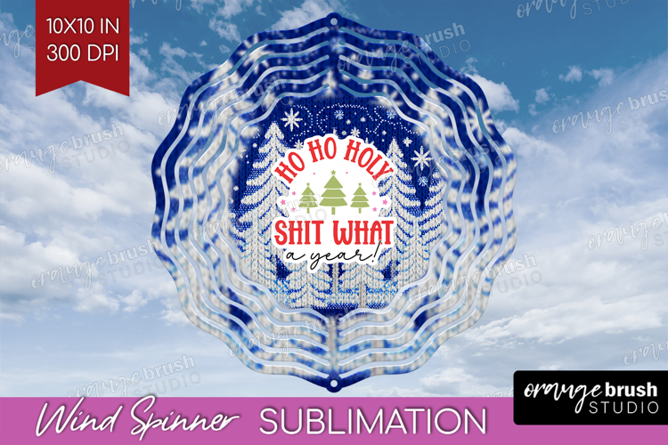 Funny Christmas Quote Wind Spinner Sublimation PNG - Knitted
