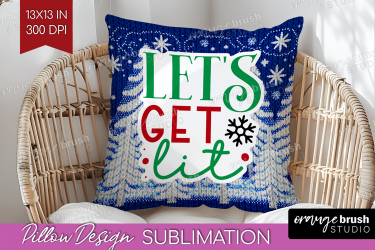 Funny Christmas Quote Pillow Sublimation - Knitted Xmas PNG