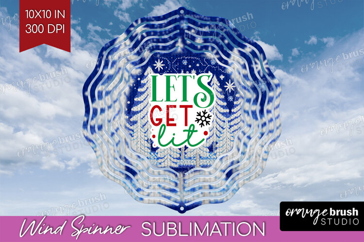 Funny Christmas Quote Wind Spinner Sublimation PNG - Knitted example image 1