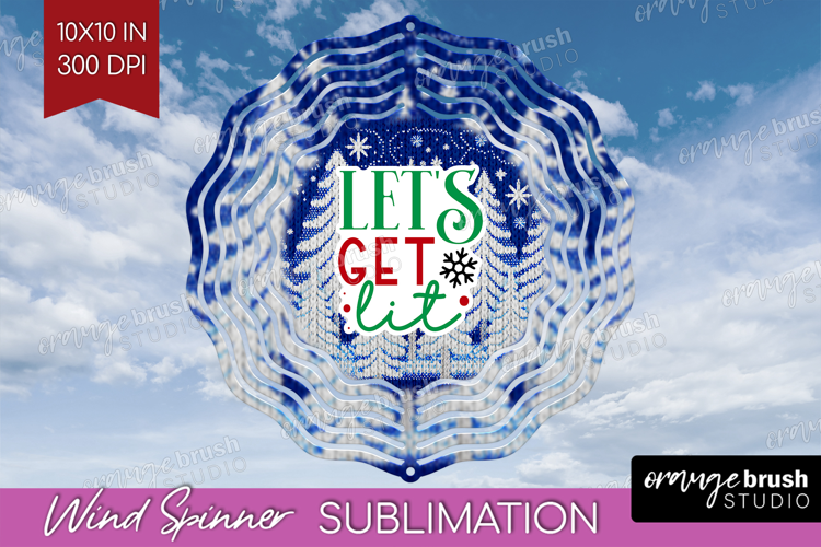 Funny Christmas Quote Wind Spinner Sublimation PNG - Knitted