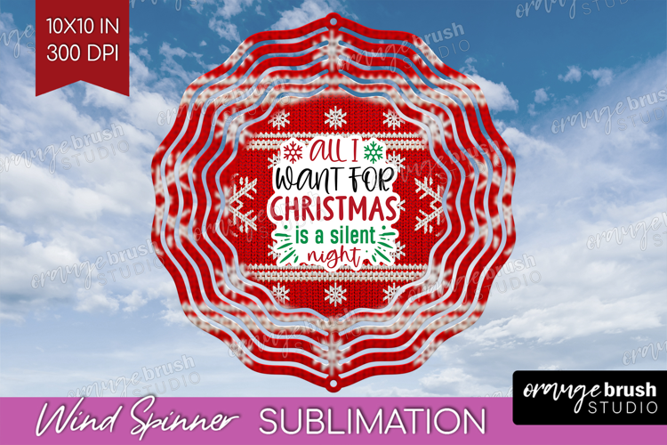 Funny Christmas Quote Wind Spinner Sublimation PNG - Knitted
