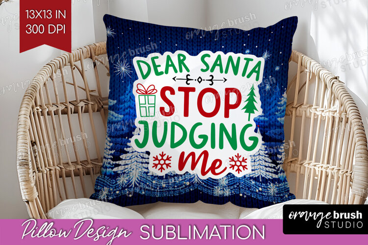 Funny Christmas Quote Pillow Sublimation - Knitted Xmas PNG example image 1