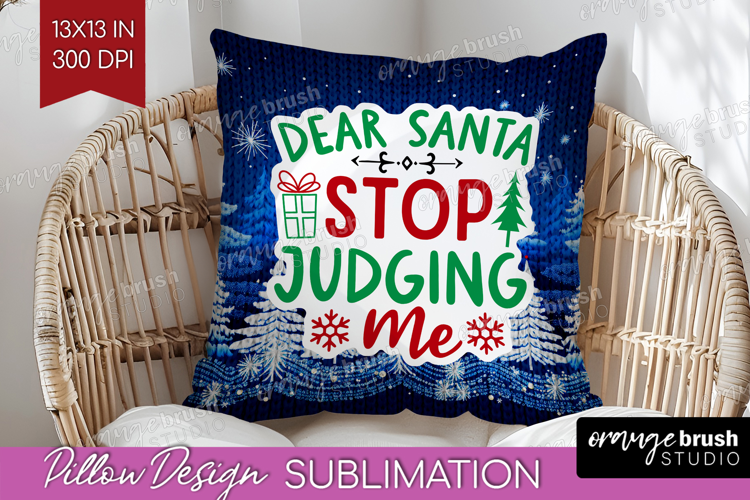 Funny Christmas Quote Pillow Sublimation - Knitted Xmas PNG