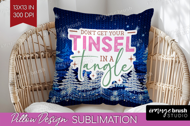 Funny Christmas Quote Pillow Sublimation - Knitted Xmas PNG