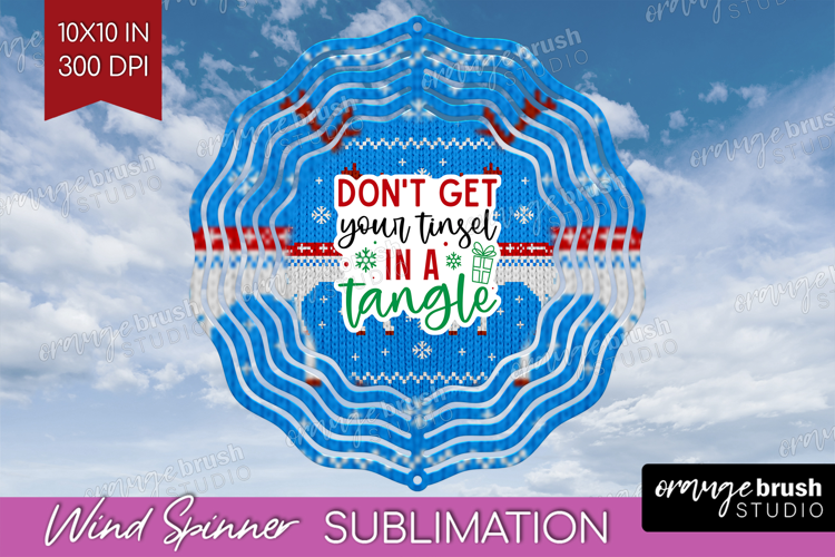 Funny Christmas Quote Wind Spinner Sublimation PNG - Knitted