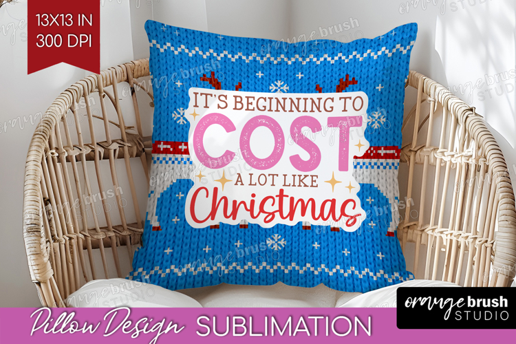 Funny Christmas Quote Pillow Sublimation - Knitted Xmas PNG