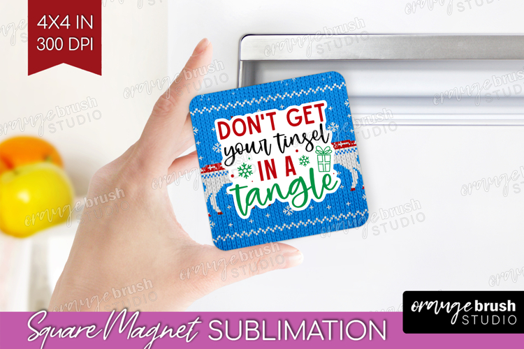 Funny Christmas Quote Magnet Sublimation - Knitted Xmas PNG
