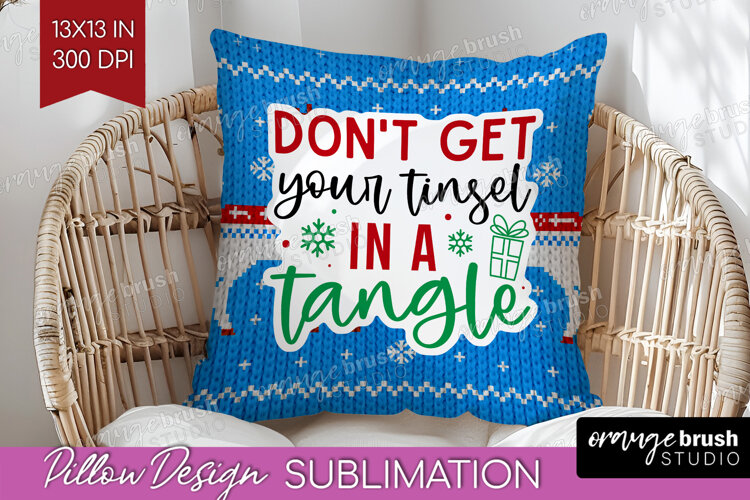 Funny Christmas Quote Pillow Sublimation - Knitted Xmas PNG example image 1