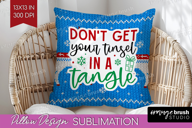 Funny Christmas Quote Pillow Sublimation - Knitted Xmas PNG