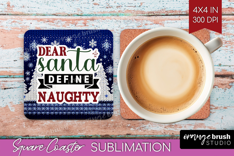 Sarcastic Christmas Quote Square Coaster - Knitted Coaster