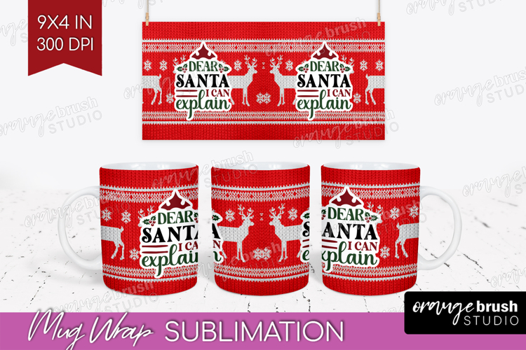 Sarcastic Christmas Quote Mug Wrap - Knitted Mug PNG