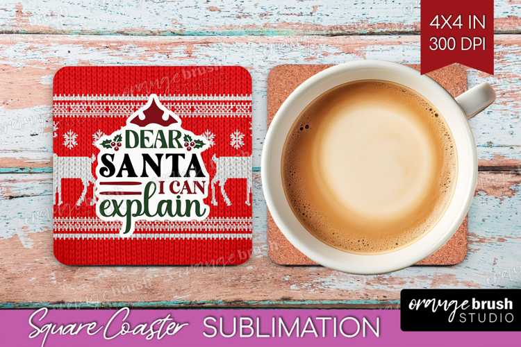 Sarcastic Christmas Quote Square Coaster - Knitted Coaster