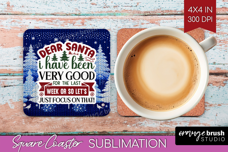 Sarcastic Christmas Quote Square Coaster - Knitted Coaster