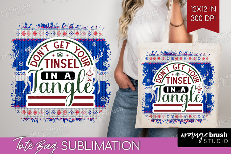 Sarcastic Christmas Quote Tote Bag - Knitted Tote Bag PNG