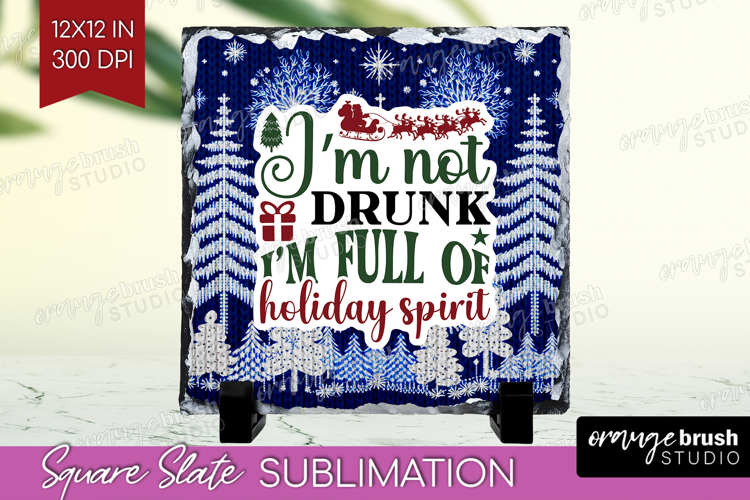 Sarcastic Christmas Quote Slate PNG - Knitted Square Slate