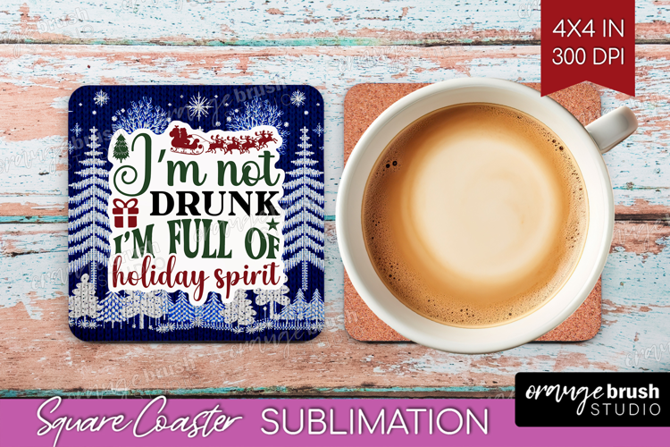 Sarcastic Christmas Quote Square Coaster - Knitted Coaster