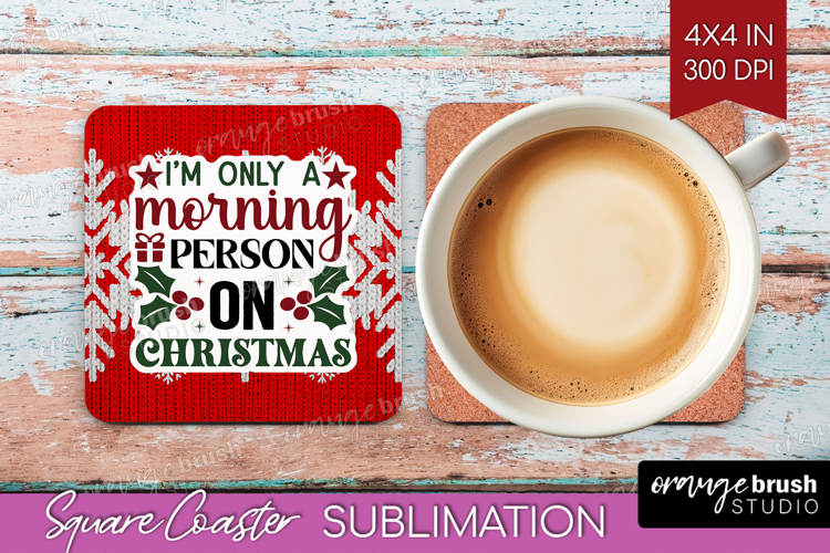 Sarcastic Christmas Quote Square Coaster - Knitted Coaster