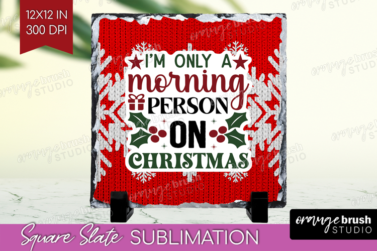 Sarcastic Christmas Quote Slate PNG - Knitted Square Slate