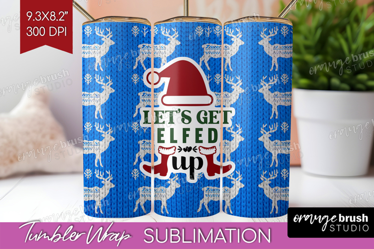 Sarcastic Christmas Quote Tumbler Wrap - Knitted Tumbler PNG