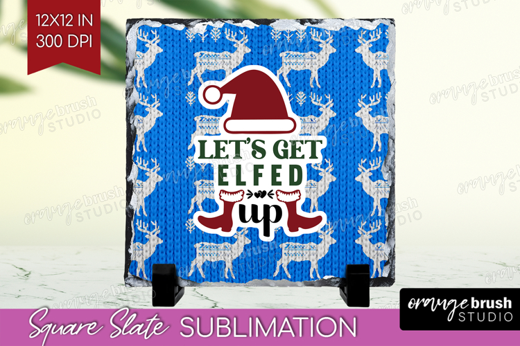 Sarcastic Christmas Quote Slate PNG - Knitted Square Slate