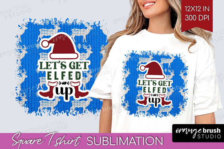 Sarcastic Christmas Quote Square Tshirt Background - Knitted