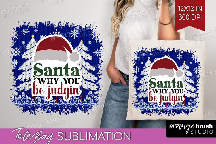 Sarcastic Christmas Quote Tote Bag - Knitted Tote Bag PNG