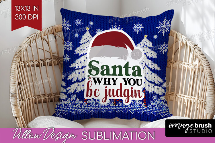 Sarcastic Christmas Quote Pillow Sublimation - Knitted Cover example image 1