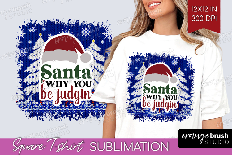 Sarcastic Christmas Quote Square Tshirt Background - Knitted