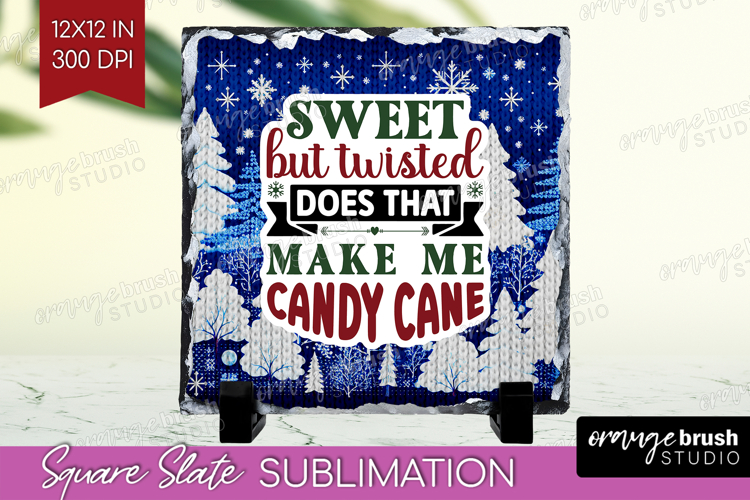 Sarcastic Christmas Quote Slate PNG - Knitted Square Slate