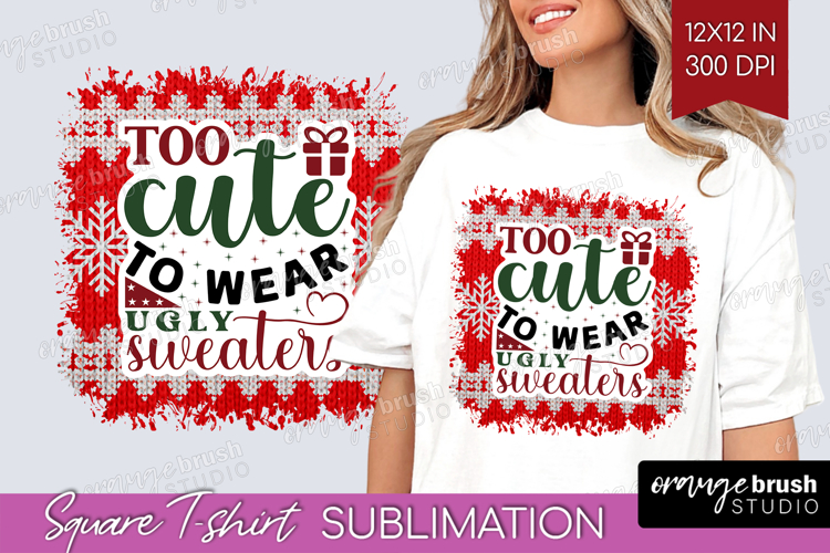Sarcastic Christmas Quote Square Tshirt Background - Knitted