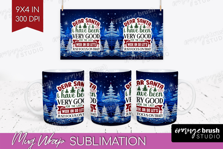 Sarcastic Christmas Quote Mug Wrap - Knitted Mug PNG