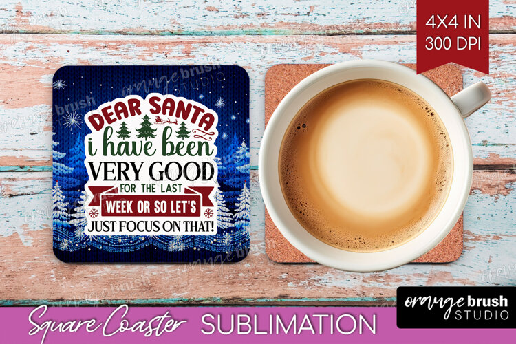 Sarcastic Christmas Quote Square Coaster - Knitted Coaster example image 1
