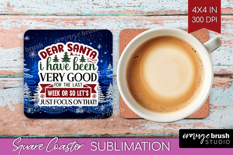 Sarcastic Christmas Quote Square Coaster - Knitted Coaster