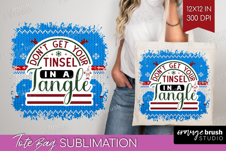 Sarcastic Christmas Quote Tote Bag - Knitted Tote Bag PNG