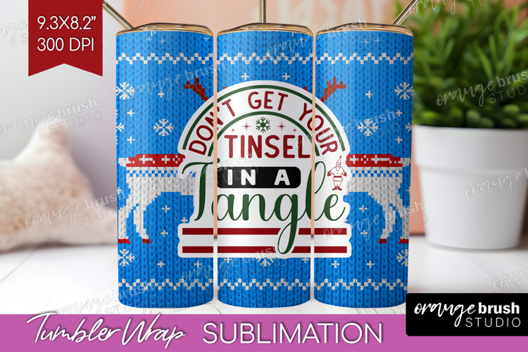 Sarcastic Christmas Quote Tumbler Wrap - Knitted Tumbler PNG