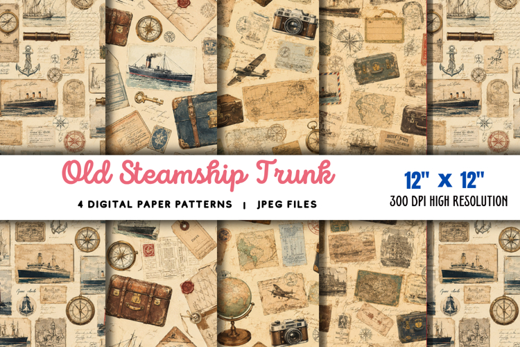 Old Steamship Trunk Stickers JPG