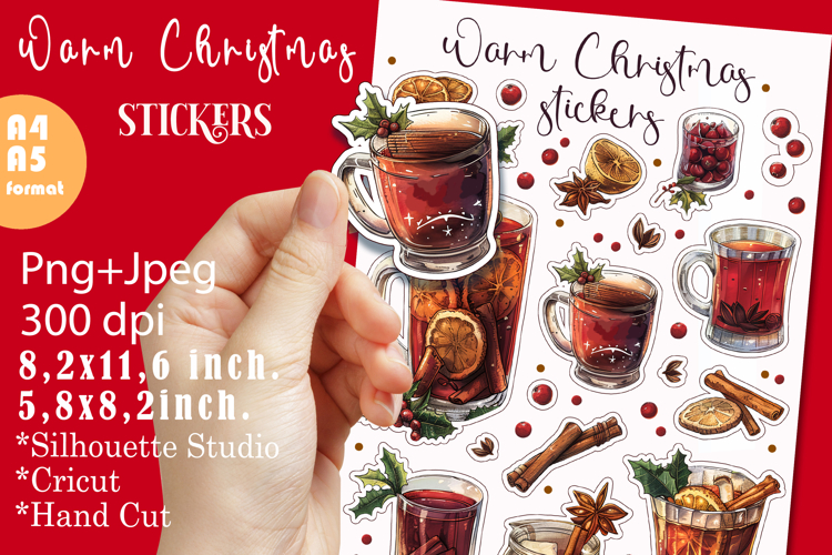 Warm Christmas Stickers |Png/Jpeg Print and cut