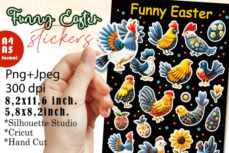 Funny Easter clipart, Easter stickers | png/jpeg