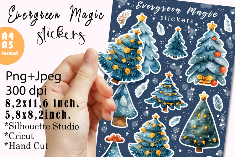 Evergreen Magic Stickers |Png/Jpeg Print and cut