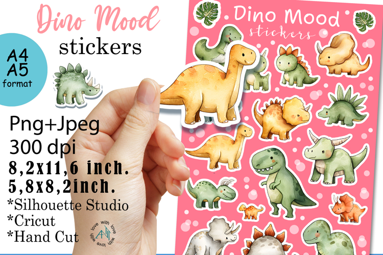 Dino Mood Stickers |Stickers PNG|JPEG