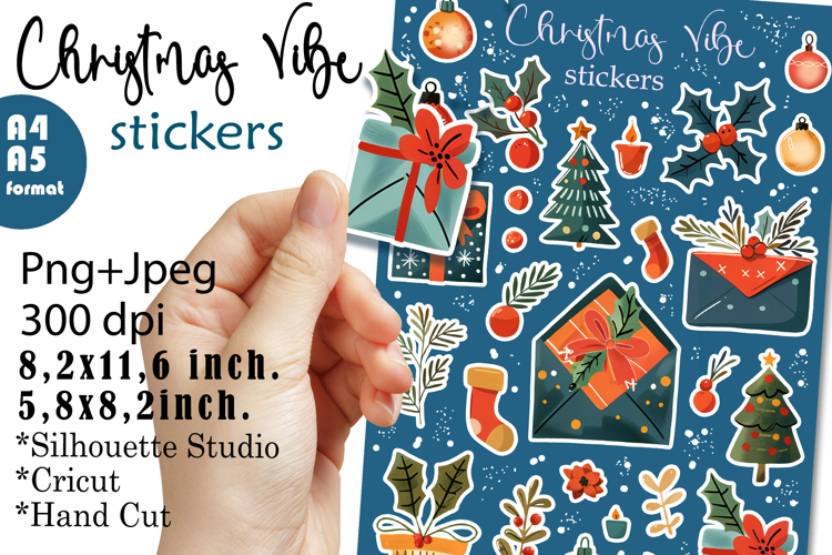 Christmas Vibe Stickers |Png/Jpeg Print and cut