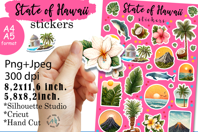 State of Hawaii Stickers |Stickers PNG|JPEG
