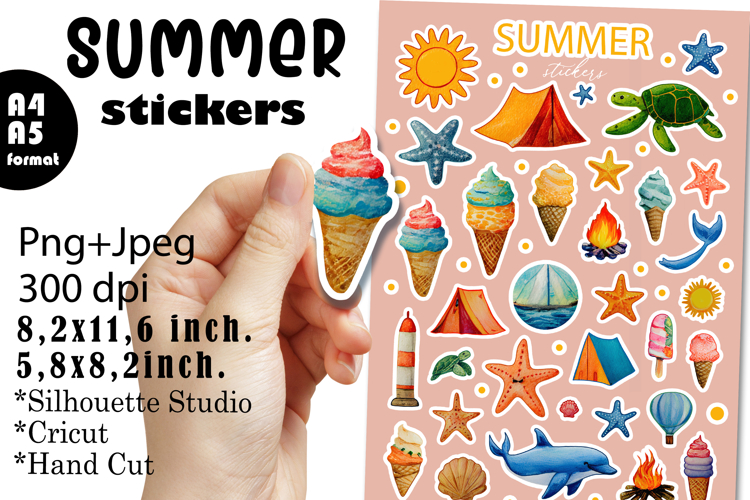 Summer Organization Stickers |Png/Jpeg Print and cut