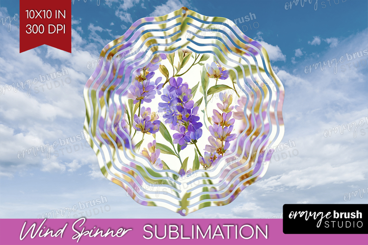 Pastel Flowers Wind Spinner Sublimation PNG - Summer Round